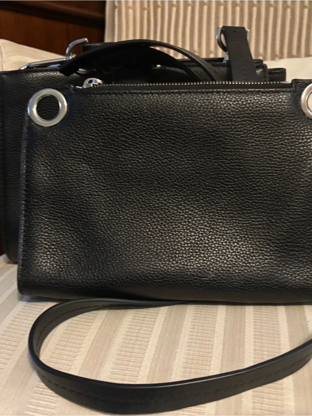 2 in 1 Michael Kors Black Leather Double-Pouch Crossbody Bag